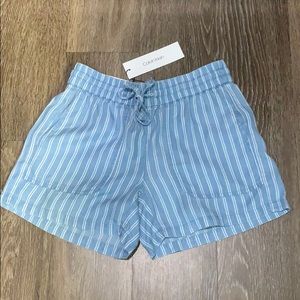 Calvin Klein Striped Drawstring Casual Shorts